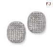 Sterling Silver & CZ Polished Post Earrings
