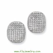Sterling Silver & CZ Polished Post Earrings