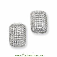 Sterling Silver & CZ Polished Post Earrings