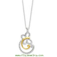 Sterling Silver & Gold-plated Cubic Zirconia Carefree 18in Necklace