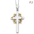 Sterling Silver & Gold-plated No Greater Love Cross 18