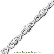 Sterling Silver  Polished Fancy Link Toggle Bracelet