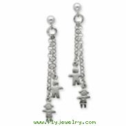 Sterling Silver & Rhodium Boy & Girl Dangle Earrings
