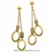 Sterling Silver & Rhodium Oval Dangle Earrings