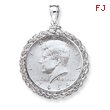 Sterling Silver  Rope Coin Bezel Pendant