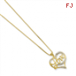 Sterling Silver & Vermeil Diamond Love Necklace chain