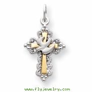 Sterling Silver & Vermeil Dove Cross Charm