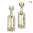 Sterling Silver & Vermeil Light Green Cubic Zirconia Post Earrings