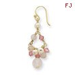 Sterling Silver & Vermeil Rose Quartz, Pink Crystal, Freshwater Cultured Pearl Earrings