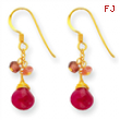 Sterling Silver & Vermeil Ruby Earrings