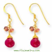 Sterling Silver & Vermeil Ruby Earrings