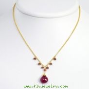 Sterling Silver & Vermeil Ruby Necklace chain