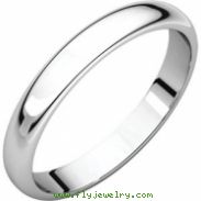 Sterling Silver 03.00 mm Half Round Band