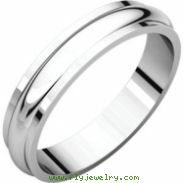 Sterling Silver 04.00 mm Half Round Edge Band