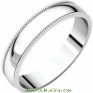 Sterling Silver 04.00 mm Light Milgrain Band