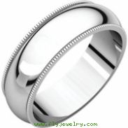 Sterling Silver 06.00 mm Milgrain Band