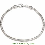 Sterling Silver 07.00 Inch Kera Snake Bracelet