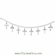 Sterling Silver 07.50 Inch Crosses Bracelet