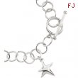 Sterling Silver 07.50 INCH Polished RING CHAIN WITH STAR