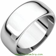 Sterling Silver 08.00 mm Half Round Band