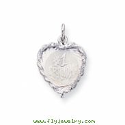 Sterling Silver #1 Grandma Heart Disc Charm
