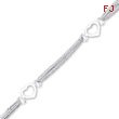 Sterling Silver 10''  Polished Heart Anklet