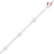 Sterling Silver 10'' Polished Flower & Anklet