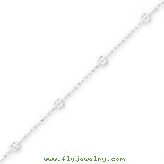 Sterling Silver 10'' Polished Flower & Anklet