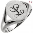 Sterling Silver 10.00X08.00 MM Polished OVAL SIGNET  RING