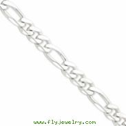 Sterling Silver 10.75mm Figaro Chain