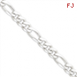 Sterling Silver 10.75mm Figaro Chain anklet