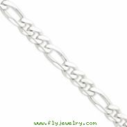 Sterling Silver 10.75mm Figaro Chain bracelet