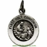 Sterling Silver 12.0 Rd Frst Holy Communion Pnd Mdl