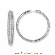 Sterling Silver 1.25 inch diameter CZ Hoop Earrings