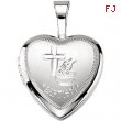 Sterling Silver 12.50X12.00 MM Polished BAPTISM HEART LOCKET