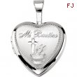 Sterling Silver 12.50X12.00 MM Polished MI BAUTIZO HEART LOCKET