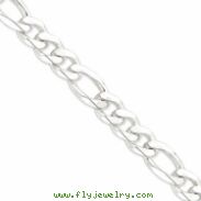 Sterling Silver 12.75mm Figaro Chain bracelet