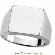 Sterling Silver 13.50X14.00 MM Polished GENTS SIGNET RING W/BRUSH FINI