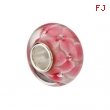 Sterling Silver 14.00 X Kera Pink Flower Glass Bead Ring Size 6