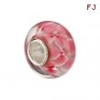 Sterling Silver 14.00 X Kera Pink Flower Glass Bead Ring Size 6