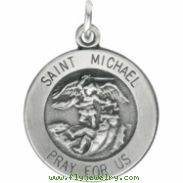 Sterling Silver 14.5 MM MEDAL ONLY Polished ST. MICHAEL MEDAL W/OUT CHAIN