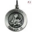 Sterling Silver 14.75 Rd St Lucy Pend Medal