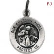 Sterling Silver 15.00 MM Guardian Angel Medal