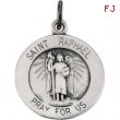 Sterling Silver 15.00 MM St. Raphael Medal