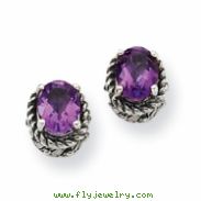 Sterling Silver 1.50Amethyst Earrings