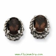 Sterling Silver 1.50Smokey Quartz Earrings