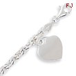 Sterling Silver 1.5mm Heart Charm Bracelet