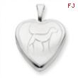 Sterling Silver 16mm Dog Heart Locket chain