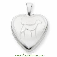 Sterling Silver 16mm Dog Heart Locket chain