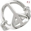 Sterling Silver 17.75 Width Peace Sign Ring